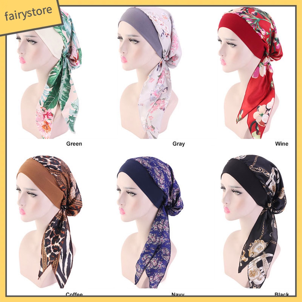 Mũ Trùm Đầu Co Giãn In Họa Tiết Hoa Phong Cách Cướp Biển Cho Nữ