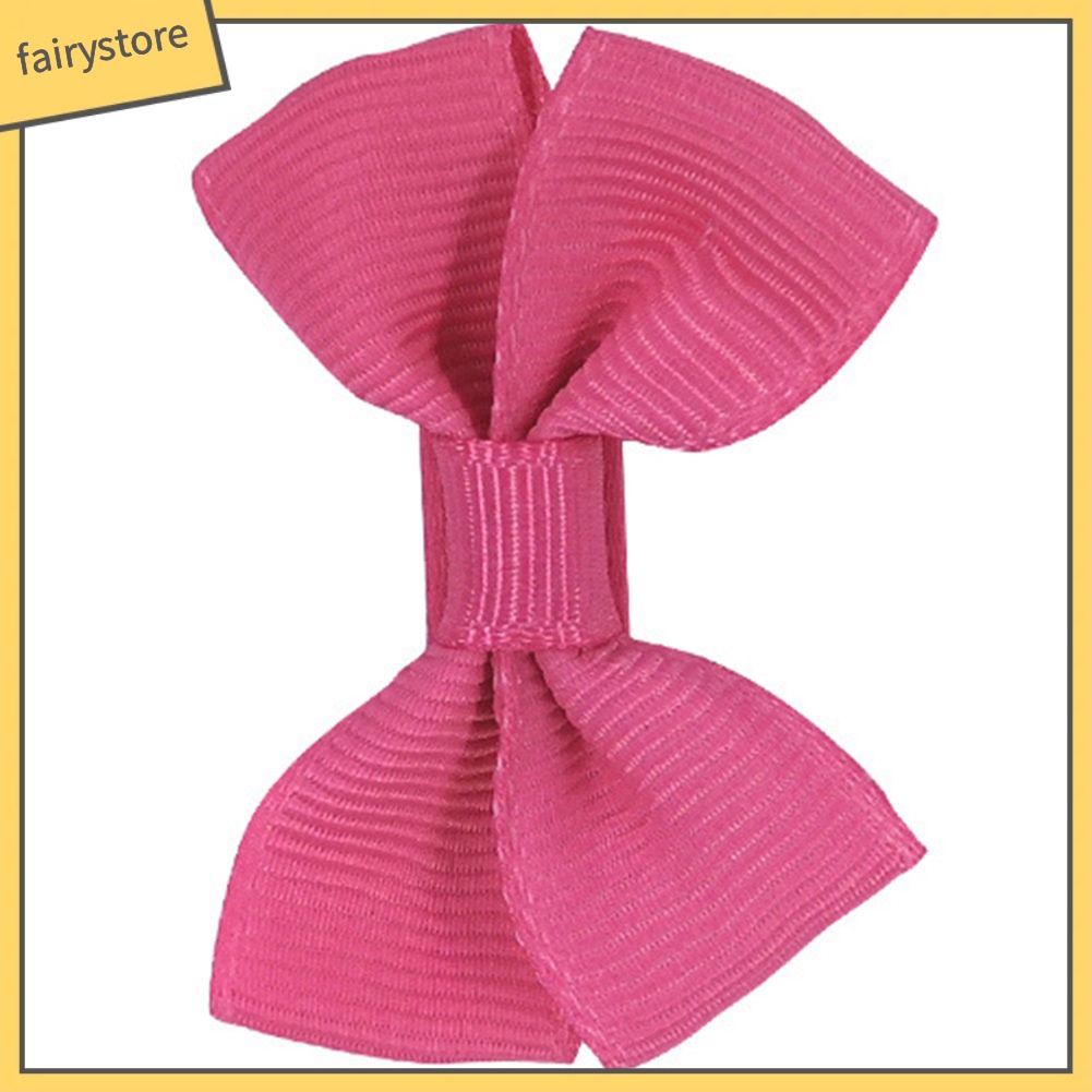 1 Kẹp Tóc Nơ Mini Màu Trơn Thời Trang Cho Bé Gái