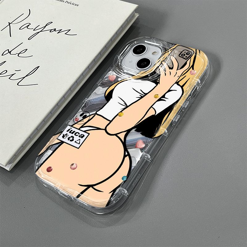 Ốp Điện Thoại Mềm In Hình Cô Gái Hoạt Hình Cho IPhone 14 Promax 13 12 / 11 7 7plus 8 8plus Xs Xr