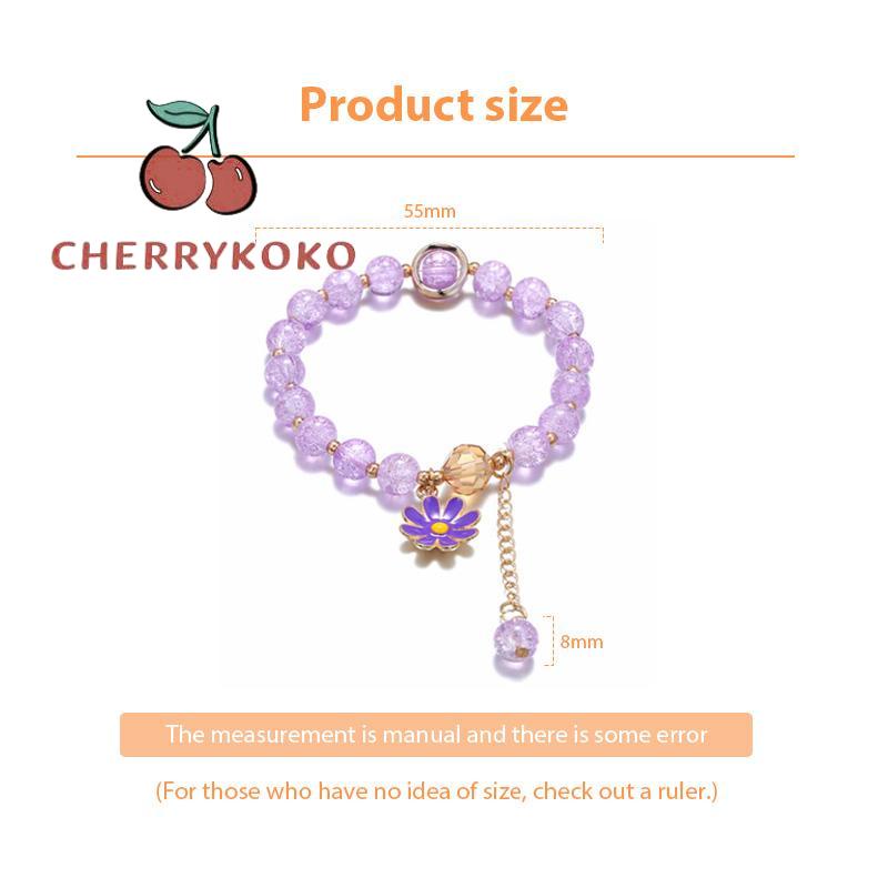 🍒🍒CHERRYKOKO Vòng Tay Tua Rua Đính Hoa Cúc Pha Lê Phong Cách Hàn Quốc Thời Trang Cho Nữ