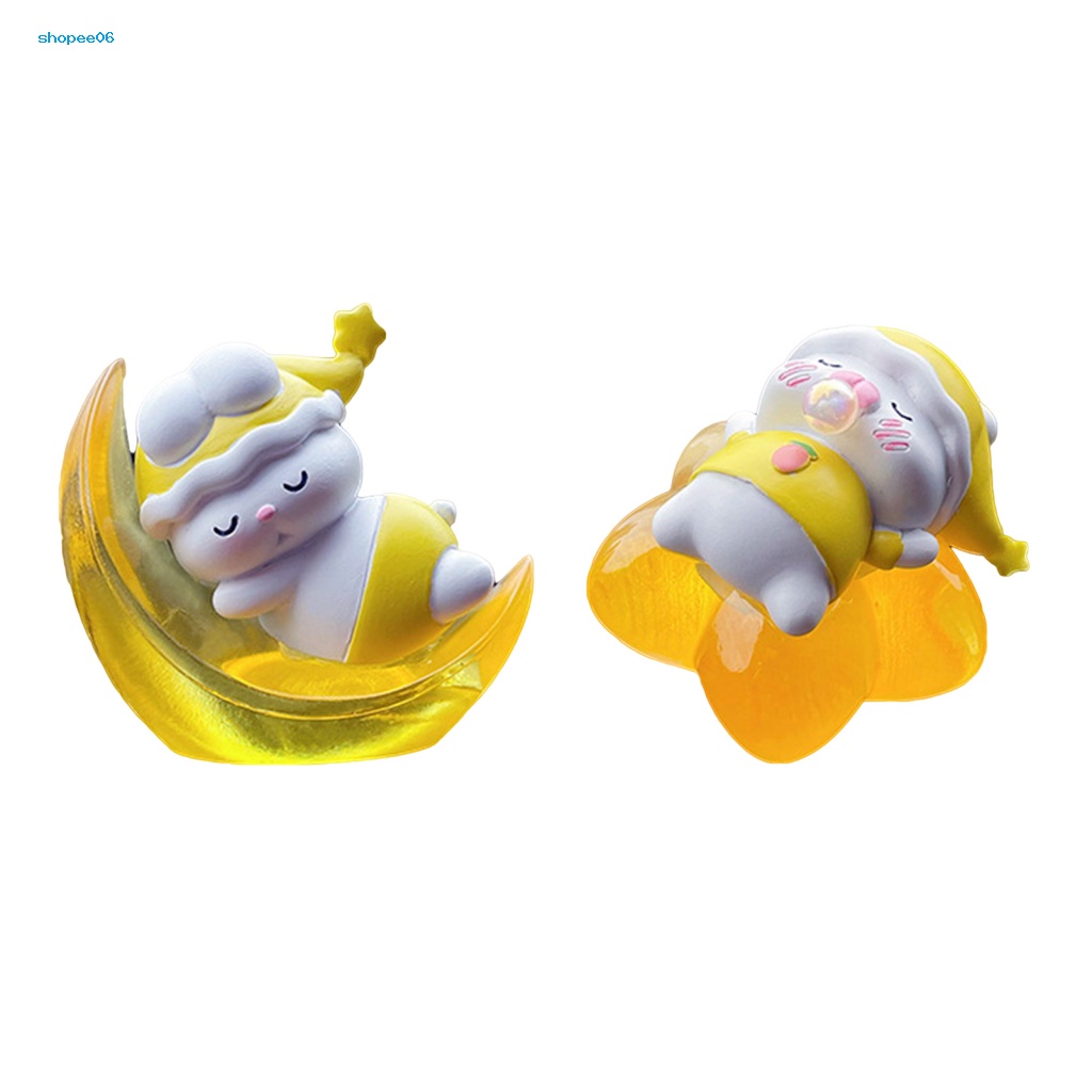 Phụ Kiện Trang Trí Xe Hơi Hình Thỏ / Ngôi Sao / Mặt Trăng Bằng Nhựa Resin Sáng Tạo