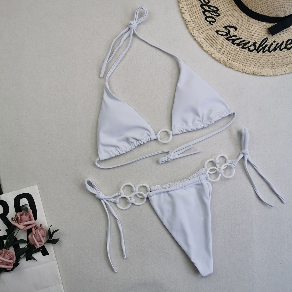 Bộ Bikini 2 Mảnh Màu Sắc Thời Trang Gợi Cảm Cho Nữ