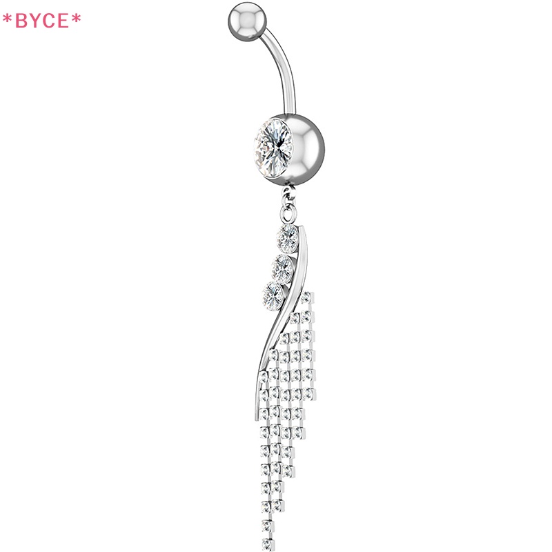 Khuyên Rốn Bằng Thép Không Gỉ Đính Đá Zircon Màu Vàng Hồng Hình Chữ S Quyến Rũ Mới