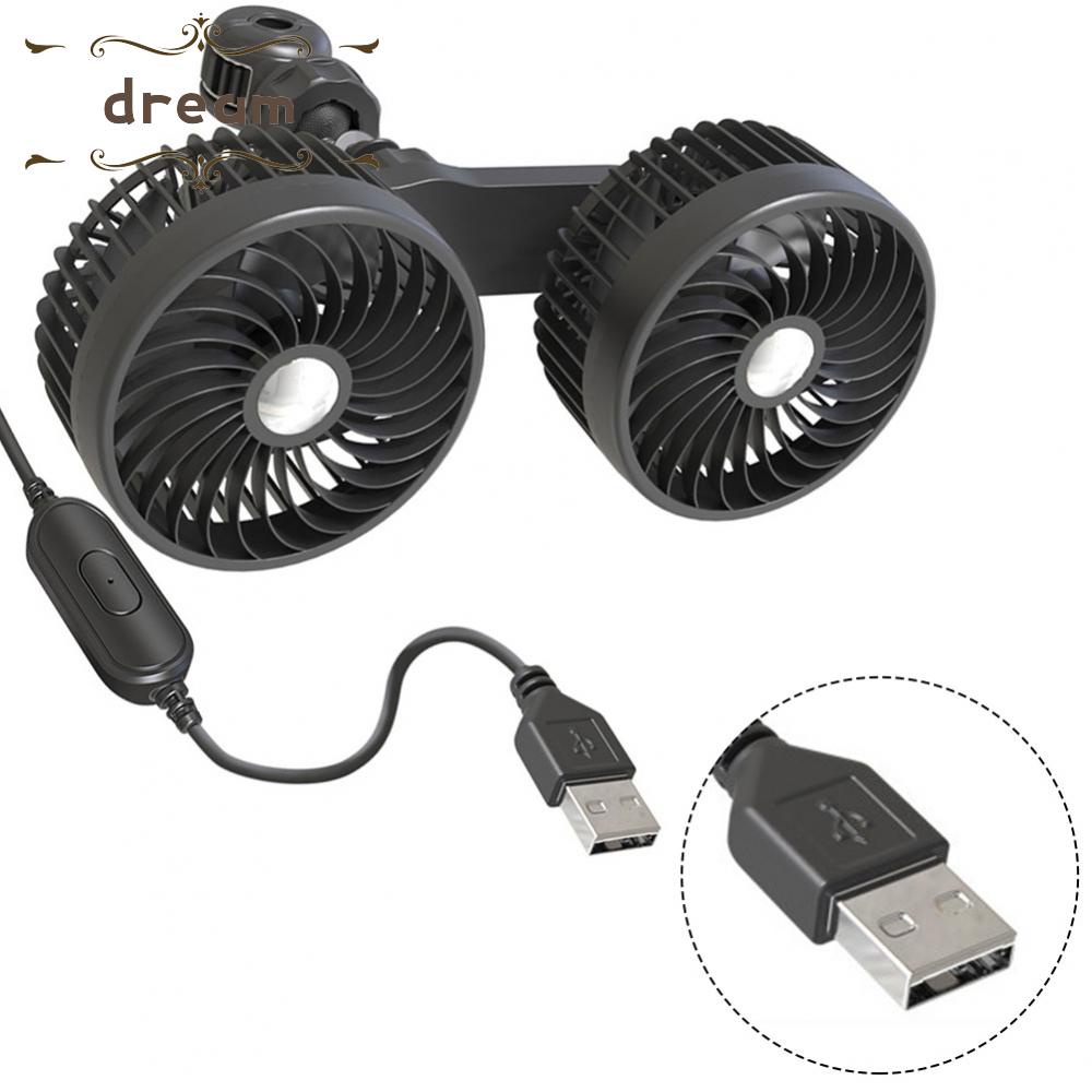 【DREAMLIFE】360 Degree Adjustable Car Cooling Fan Powerful 3 Blade Design for Efficient Air Distribution