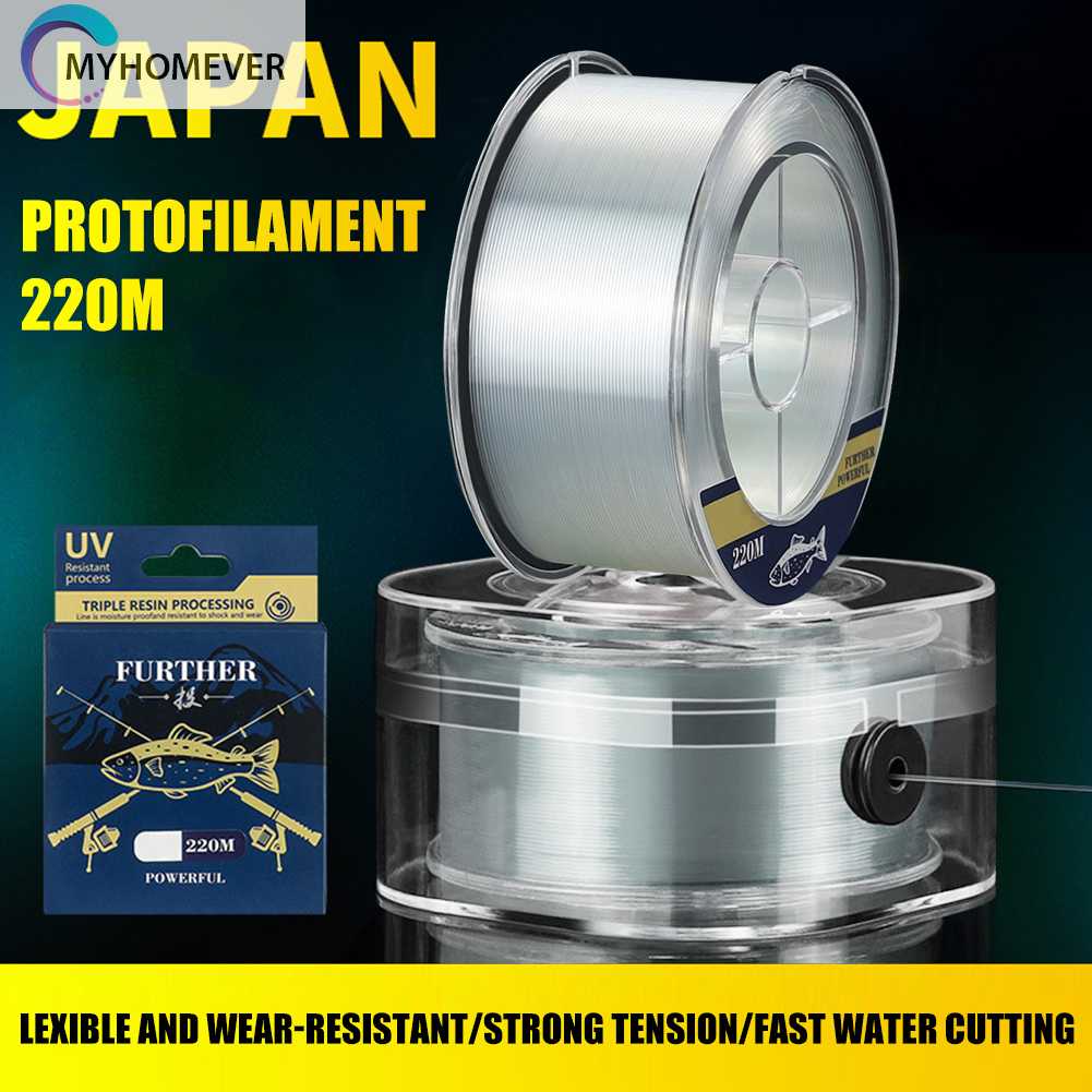 Cuộn Dây Câu Cá Trong Suốt Bằng Nilon Dài 220m