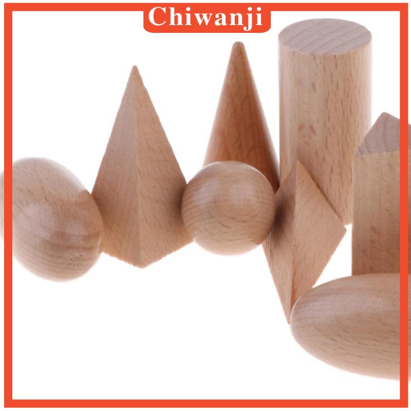 Bộ 10 Khối Gỗ Hình Học 3D Đồ Chơi Dành Cho Trẻ Mẫu Giáo