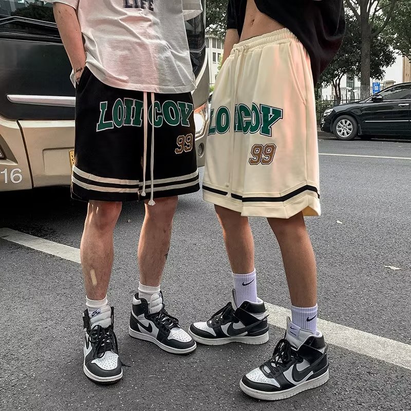 Quần Short Bóng Rổ Thêu Chữ Phong Cách Đường Phố Mỹ Thời Trang Mùa Hè Hàng Mới Dành Cho Nam