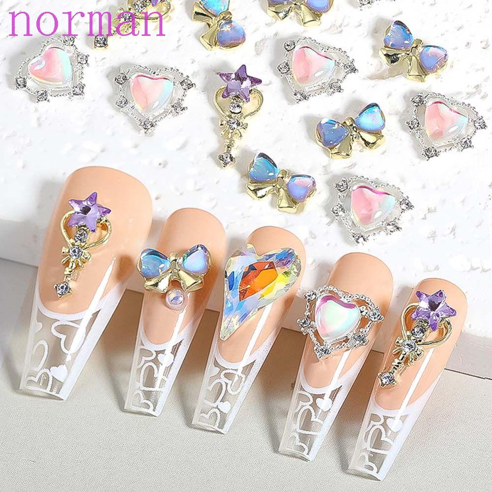 Phụ Kiện Trang Trí Móng Nghệ Thuật Hình Nơ / Ngôi Sao / Trái Tim 3D Thời Trang Nhật Bản