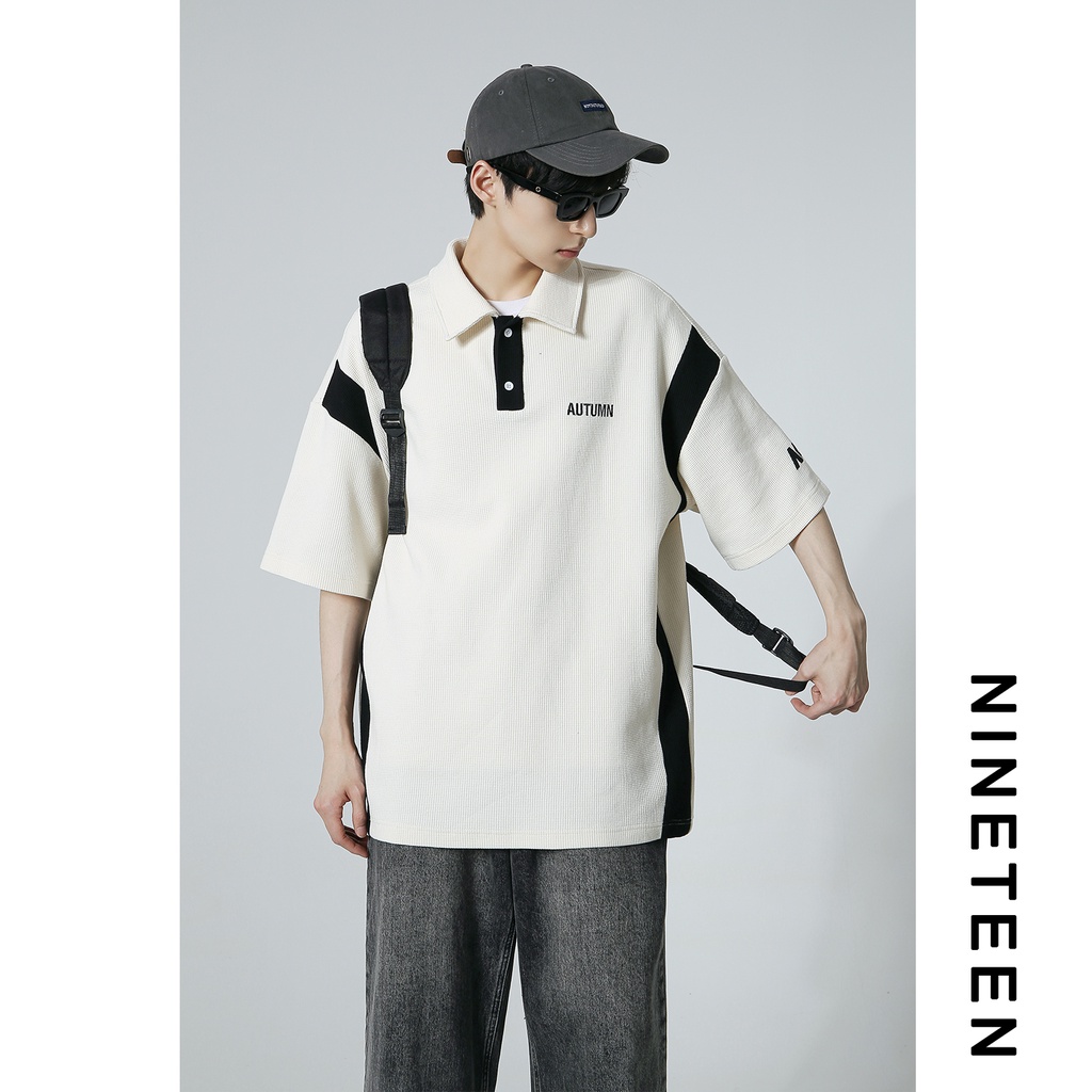 Áo Thun polo Tay Ngắn Dáng Rộng Phong Cách Thời Trang Đường Phố Mỹ Hàng Mới Dành Cho Nam Giới