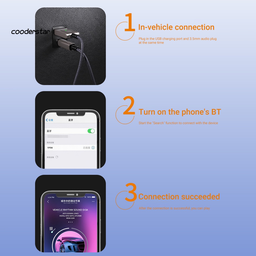 Thiết Bị Truyền Nhận Tín Hiệu Âm Thanh Bluetooth Không Dây Cho Xe Ô Tô