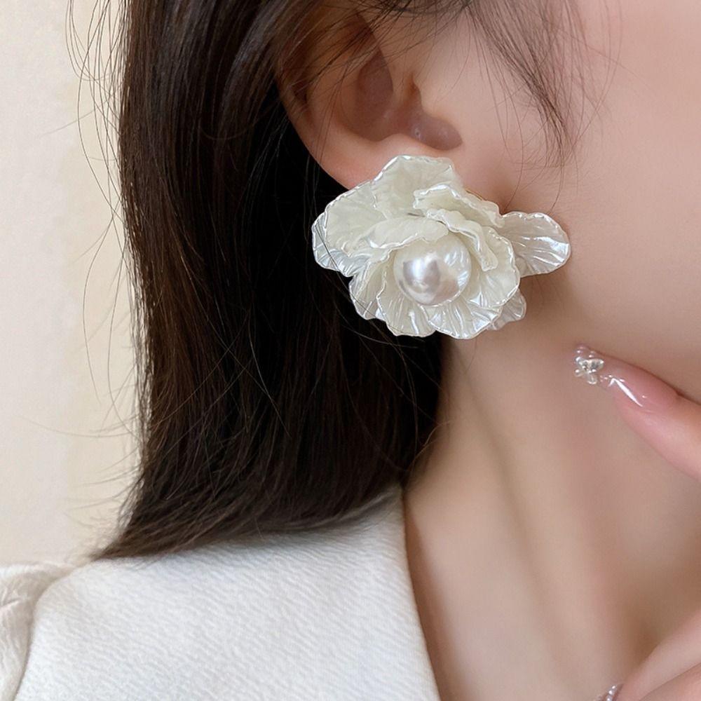 Bông Tai Hình Hoa Bằng Acrylic Phong Cách Cổ Điển Thời Trang