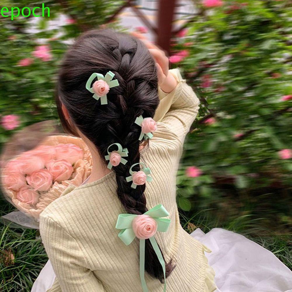 Epoch Kẹp Tóc Ruy Băng Đính Nơ Phối Tua Rua Xinh Xắn Cho Bé Gái