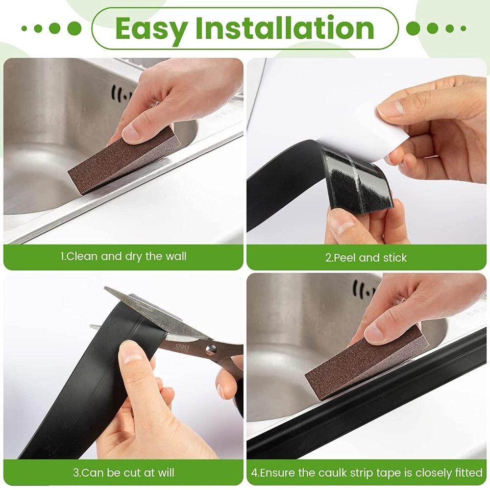 1 2 Cuộn Băng Keo PVC Dán Viền Tường / Sàn Nhà Chống Thấm Nước Tiện Dụng