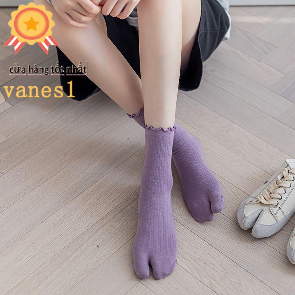 Vớ Cotton Hai Ngón Phối Bèo Màu Kẹo Ngọt Thời Trang VANES1