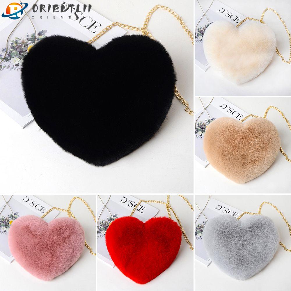 Túi Đeo Chéo Dây Xích Phủ Lông Dễ Thương Thời Trang Cho Bạn Gái