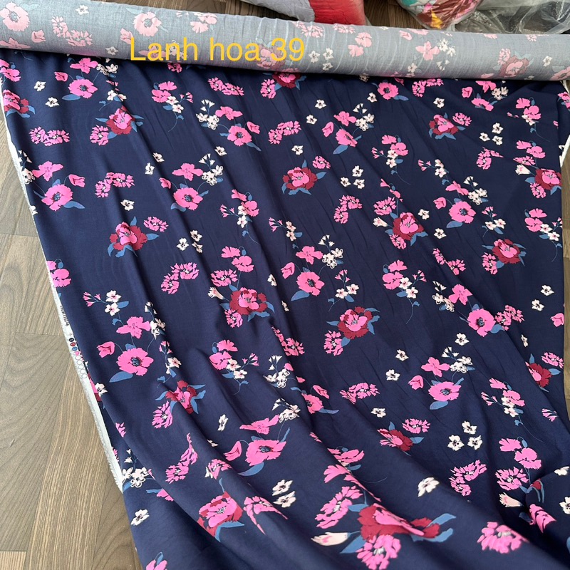 Vải lanh xuất khẩu hoa số 39- đẹp nhất- mát nhất- không nhăn- may váy bộ mùa hè cho mẹ