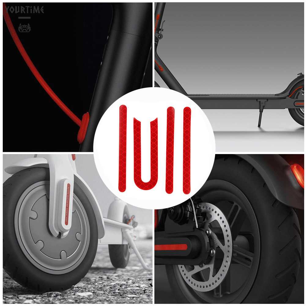 Bộ 2 Miếng Dán Phản Quang Cảnh Báo Bằng PVC Màu Đỏ Cho Xe Điện M365