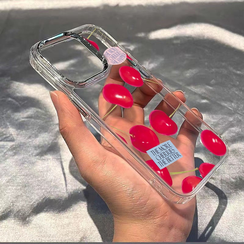 ✅Ốp Điện Thoại Mềm Chống Sốc Họa Tiết Quả Cherry Lớn Cho Iphone 12 13 11 14pro 87Plus Max