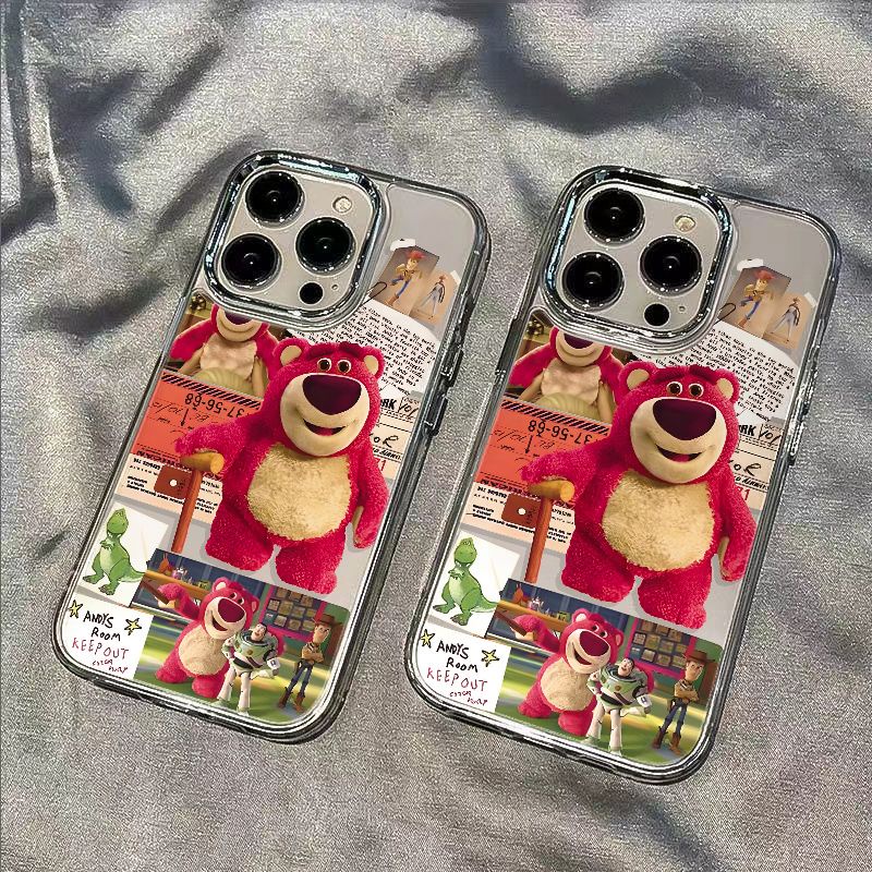 ✅Ốp Điện Thoại Dẻo Họa Tiết Chú Gấu &amp; Dâu Tây Dễ Thương Chống Sốc Cho Iphone Xs xs7 138 11 max 14proplusiPhone12