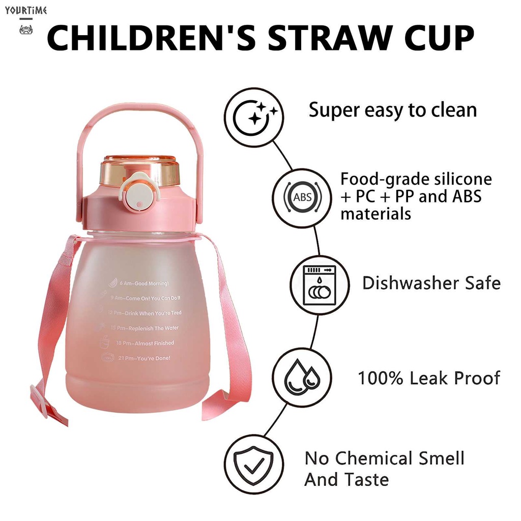 Bình Nước Nhựa 1300ml Màu Gradient Dễ Thương