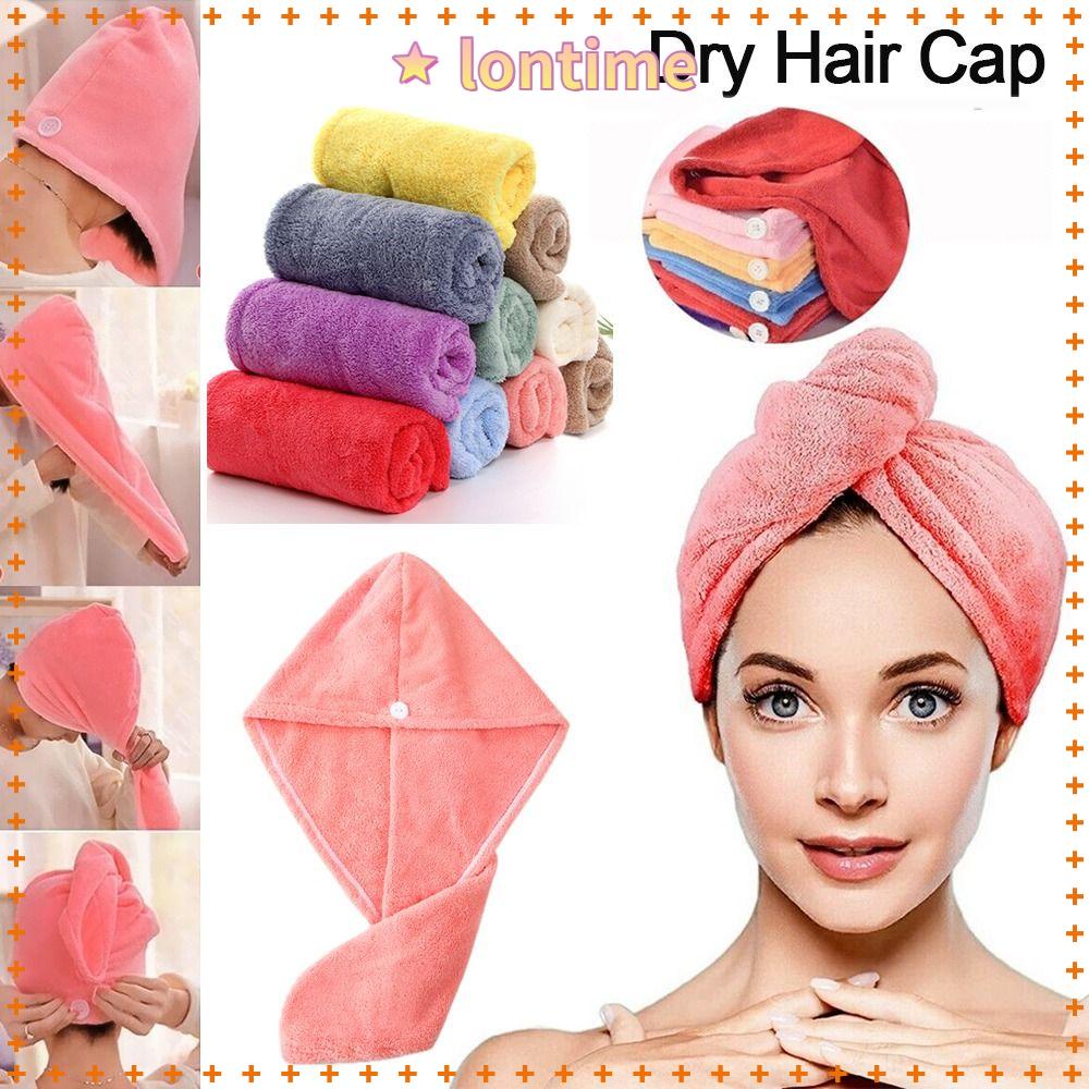 Mũ Trùm Đầu Giúp Làm Khô Tóc Bằng Sợi Micro Thấm Hút Nước Tốt Tiện Dụng