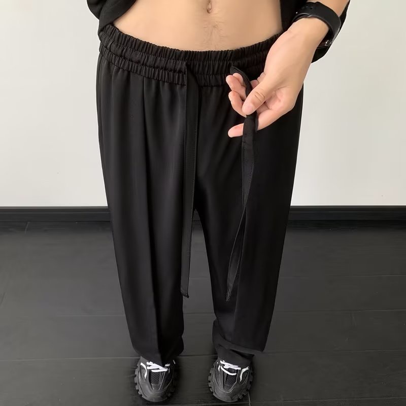 Quần ống rộng Bằng Lụa Lạnh Mỏng Nhẹ Màu Sắc Đơn Giản Thời Trang Mùa Hè Dành Cho Nam