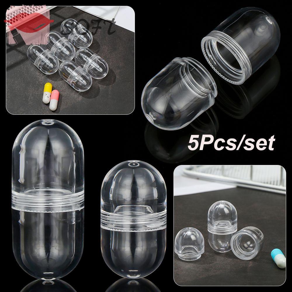 Bộ 5 Lọ Rỗng Trong Suốt Đựng Thuốc Chống Thấm Nước Tiện Dụng