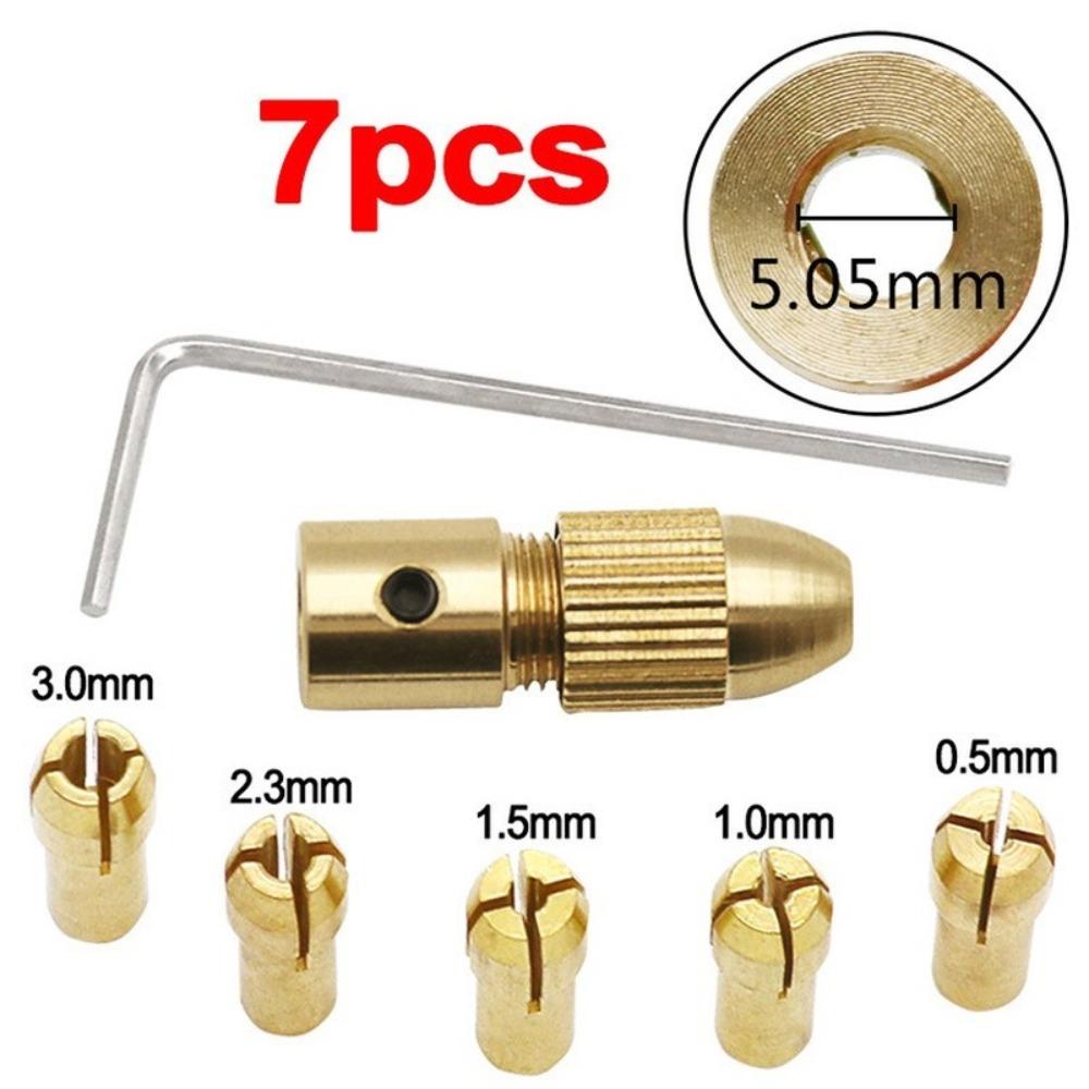 Set 7 Đầu Kẹp Mũi Khoan Bằng Đồng Thau 2.35 / 3.17 / 4.05 / 5.05mm