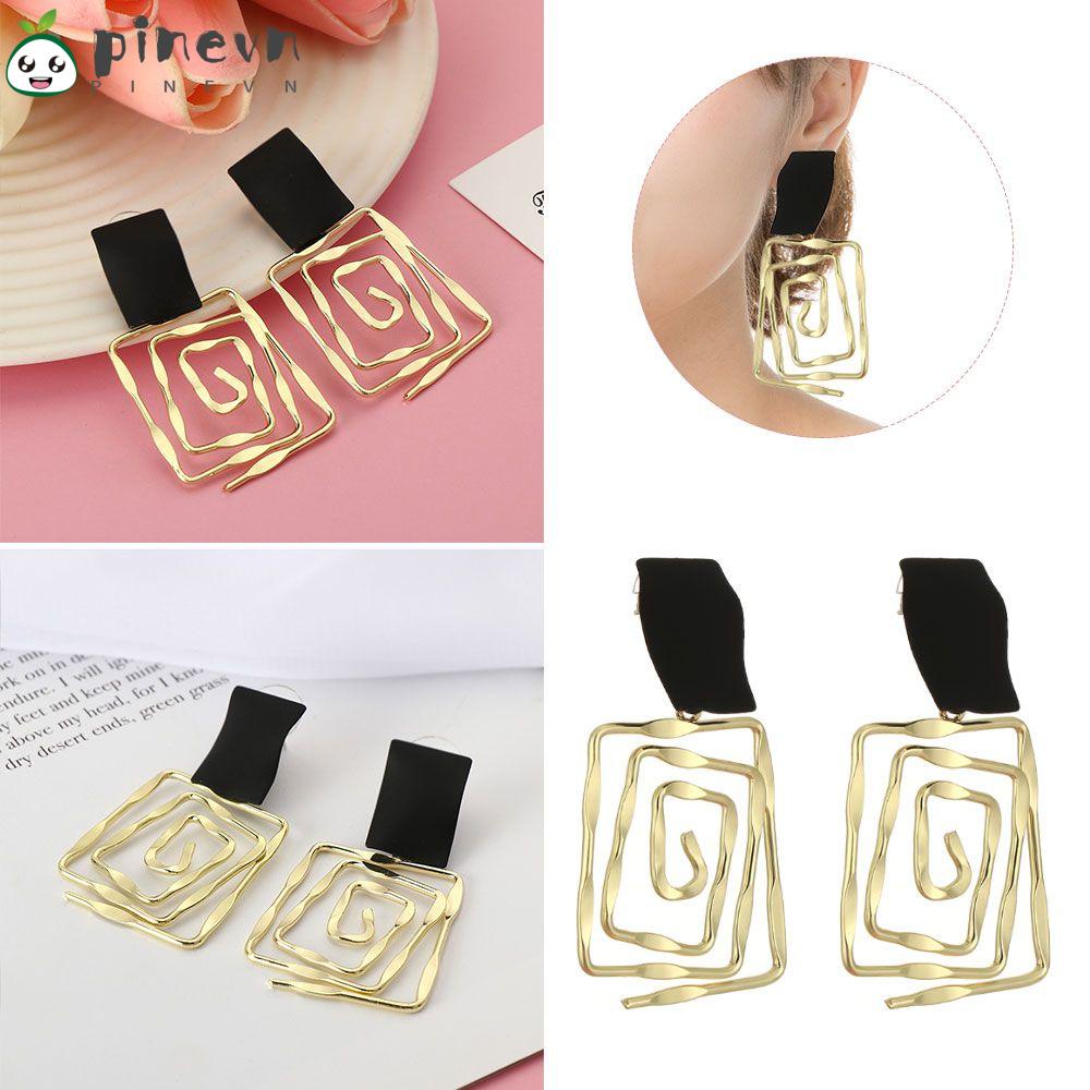 1 Đôi Bông Tai Hình Xoắn Ốc Bằng Hợp Kim Cho Nữ