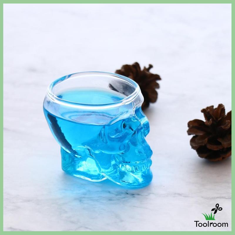 Bình Thủy Tinh 75ml Họa Tiết Đầu Lâu Độc Đáo Dùng Trang Trí
