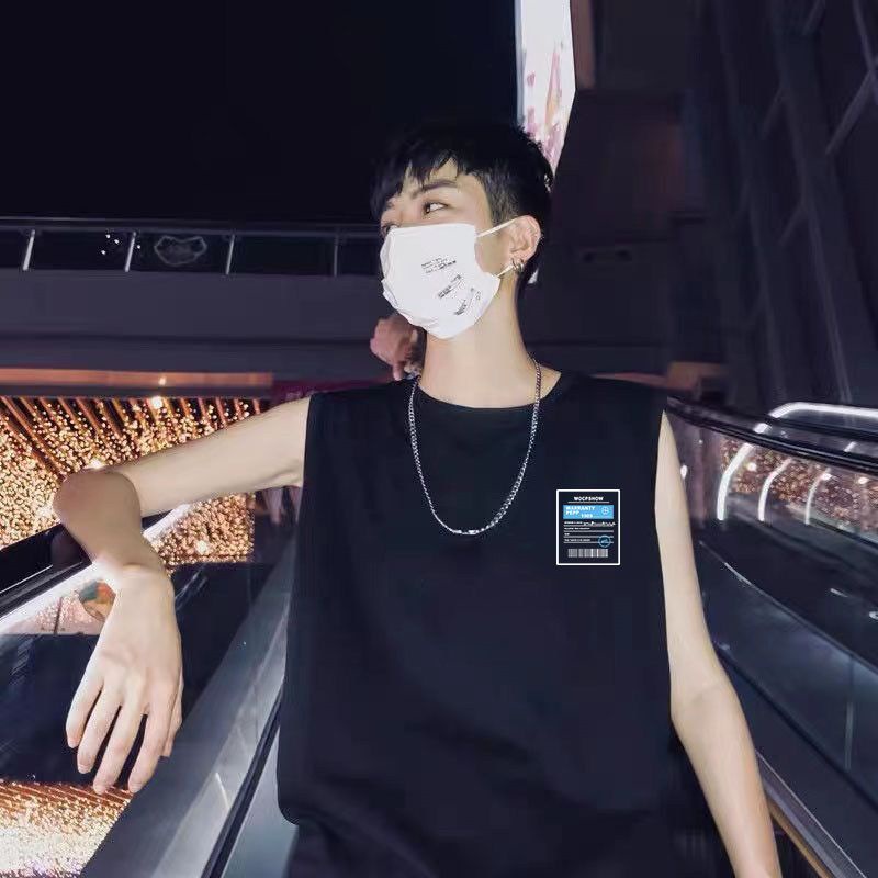 Áo Sát Nách Cổ Tròn Dáng Rộng In Họa Tiết Cá Tính Cho Nam