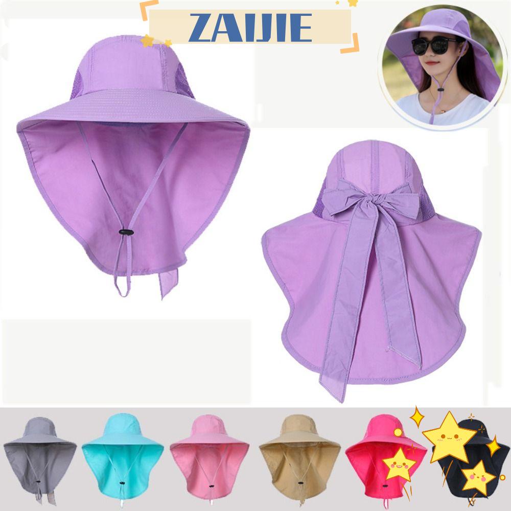 Nón Rộng Vành Che Nắng Mùa Hè Có Tấm Chắn Bảo Vệ Cổ Cho Nữ ZAIJIE24 Sự