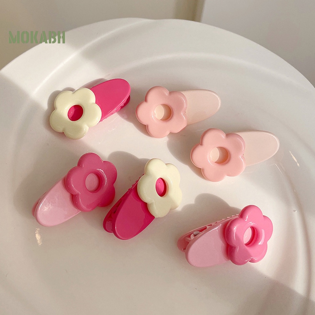 1 Cặp Kẹp Tóc Họa Tiết Hoa Hoạt Hình Màu Sắc Ngọt Ngào Chống Trượt Trọng Lượng Nhẹ