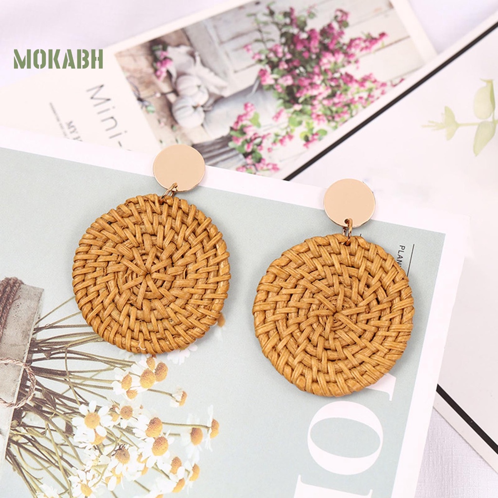 1 Đôi Bông Tai Họa Tiết Hình Học Kiểu Dáng Vintage Nhẹ Nhàng Thanh Lịch Dành Cho Nữ