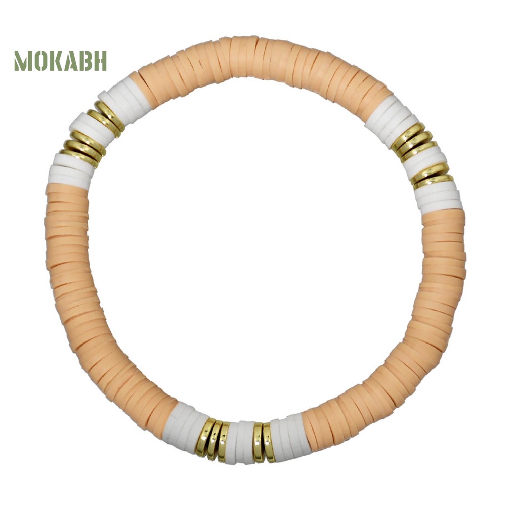 [Mok Abh] Vòng Tay Hạt Đá Polymer Co Giãn Phong Cách Boho