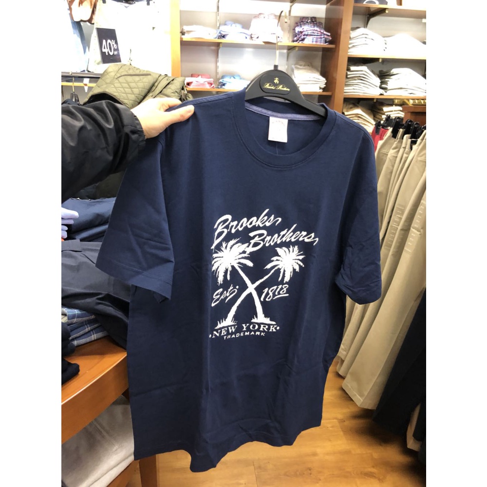 Áo Thun Ngắn Tay In Chữ Brooks Brothers Booker Thời Trang Mùa Hè Cho Nam