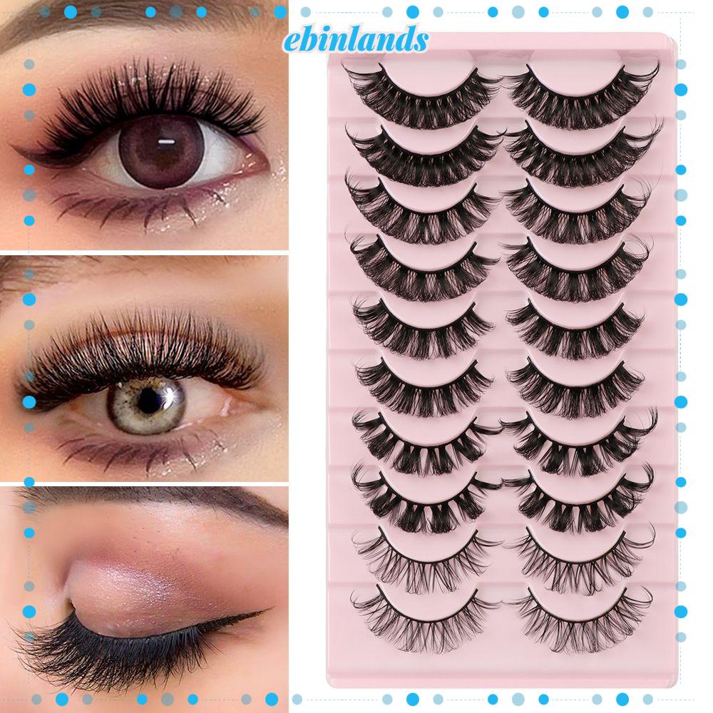 5 / 10 Cặp Lông Mi Giả 3D Dài Cong Tự Nhiên EBINLANDS
