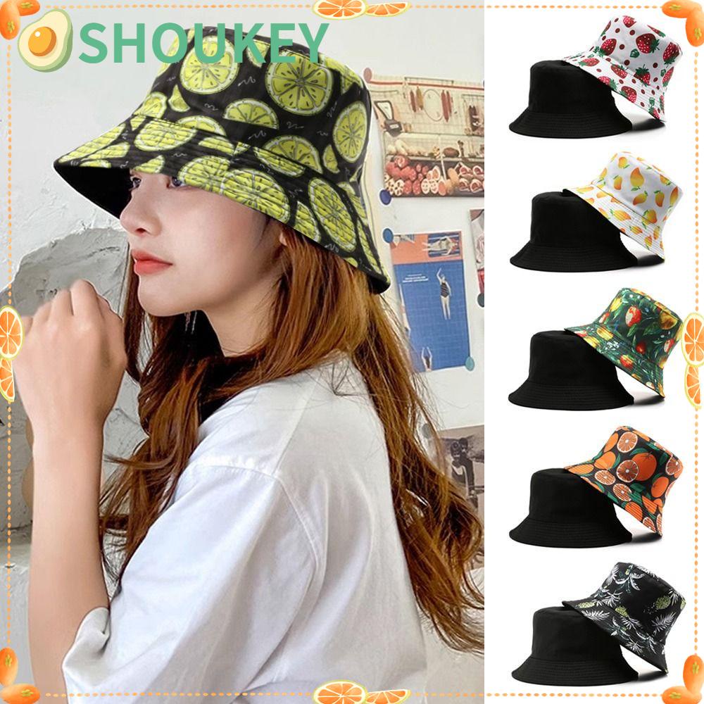 Nón Tai Bèo Hai Mặt Họa Tiết Trái Cây Dễ Thương Cho Cặp Đôi