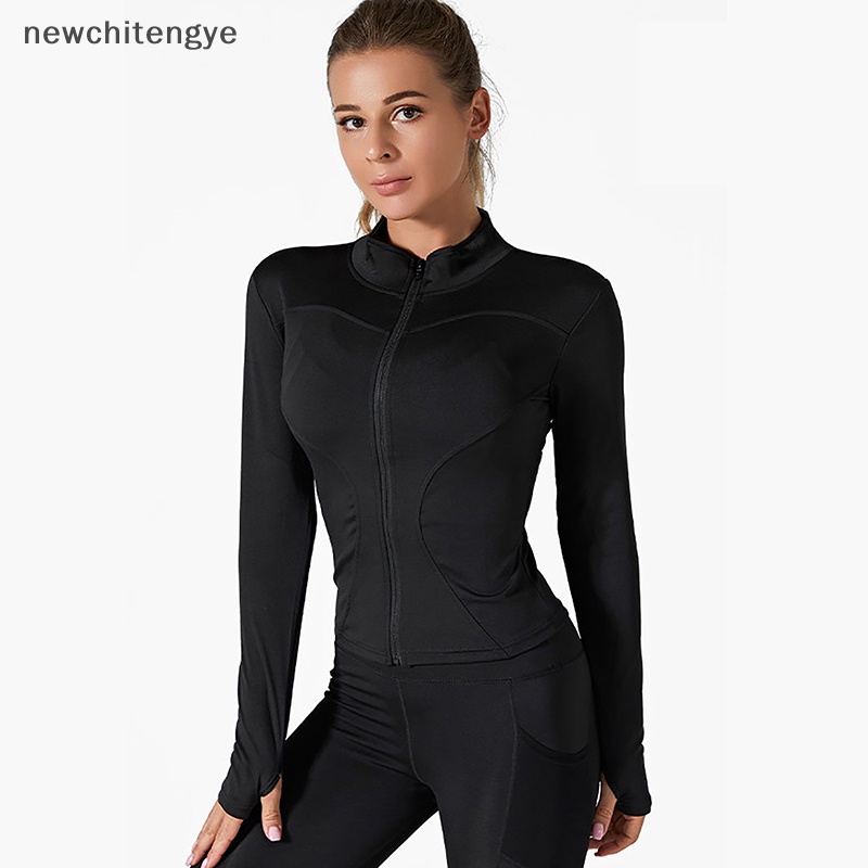 Áo Thun Yoga Tay Dài Có Khóa Kéo Thời Trang Cho Nữ