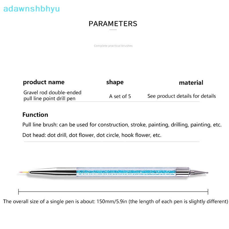 Set 5 Cọ Vẽ Trang Trí Móng Tay Nghệ Thuật Chuyên Dụng