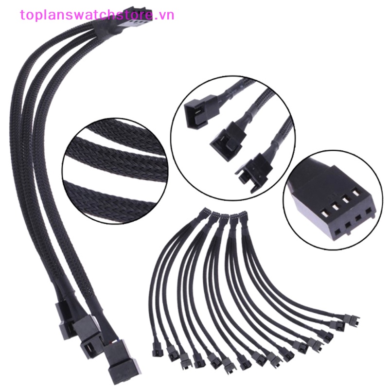 Dây Cáp Nối Dài 4 Pin Chia Cổng 1 Ra 3 Cổng Quạt Tản Nhiệt CPU PWM Bằng Đồng Thiếc Tiện Dụng
