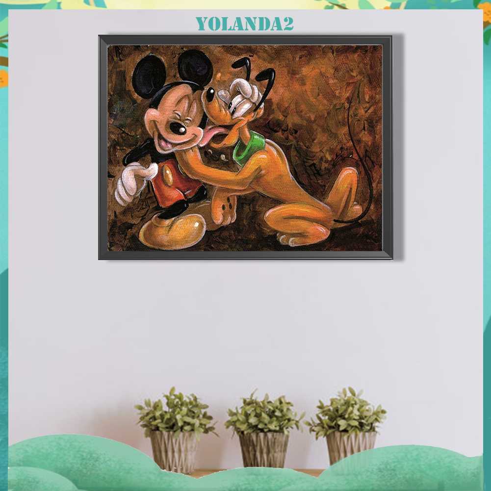 Tranh Đính Đá Kim Cương Toàn Bộ 5D DIY Hình Vẽ Chuột Mickey