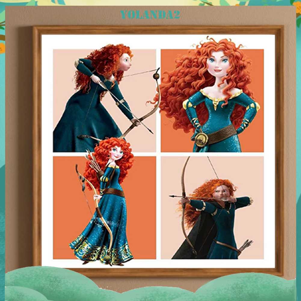 Bộ Tranh Đính Đá 5D Họa Tiết Công Chúa Hoạt Hình Độc Đáo DIY Dùng Trang Trí Nhà Cửa