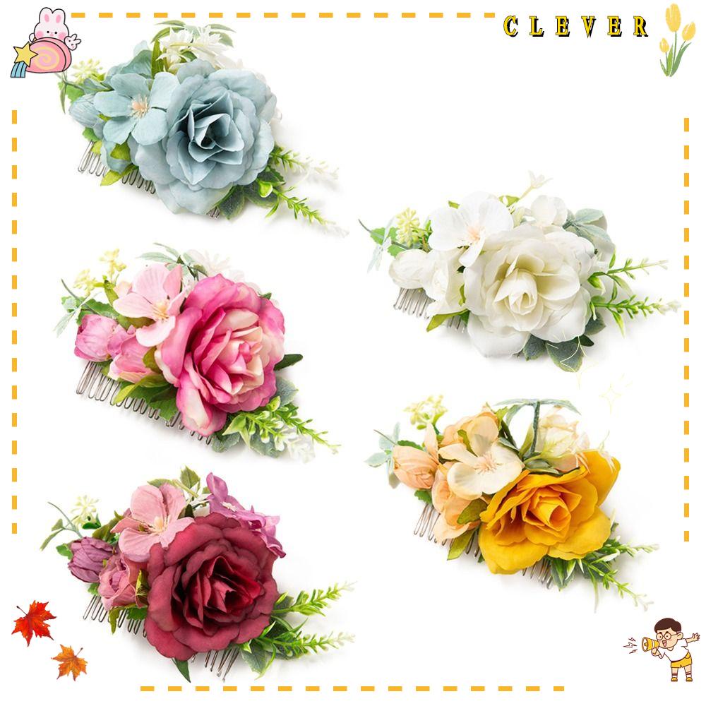 Lược Cài Tóc Hình Hoa Lấp Lánh Cho Cô Dâu|Đồ Trang Trí Tóc