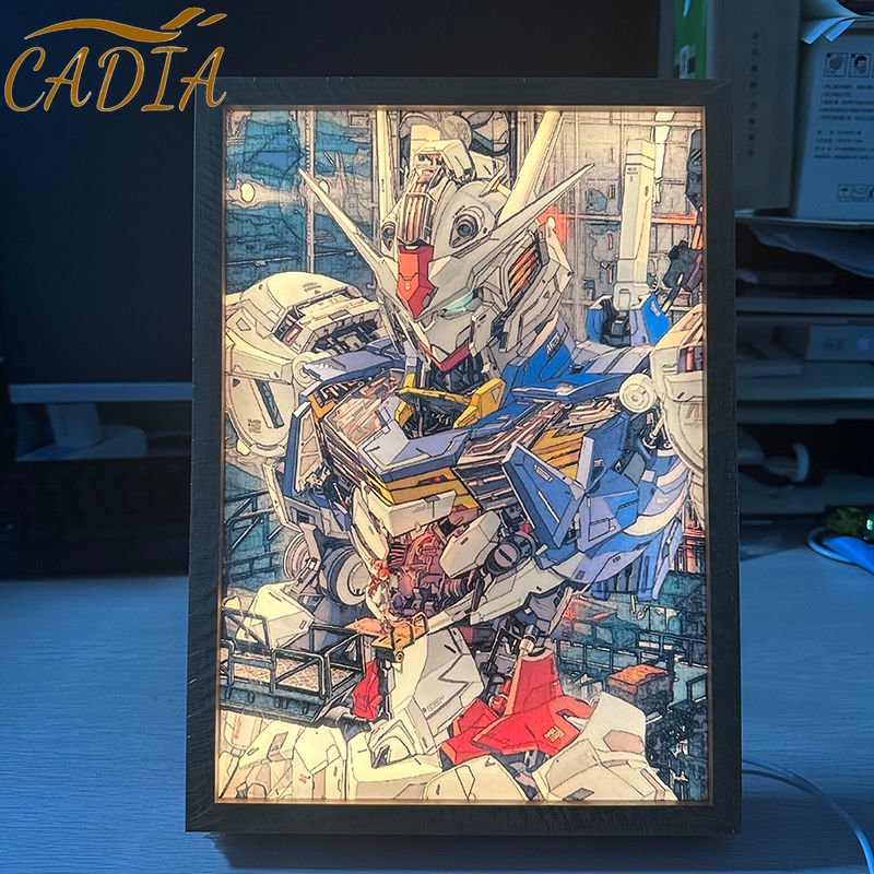 Khung Ảnh Di Động Họa Tiết Gundam Dạ Quang Phát Sáng Độc Đáo