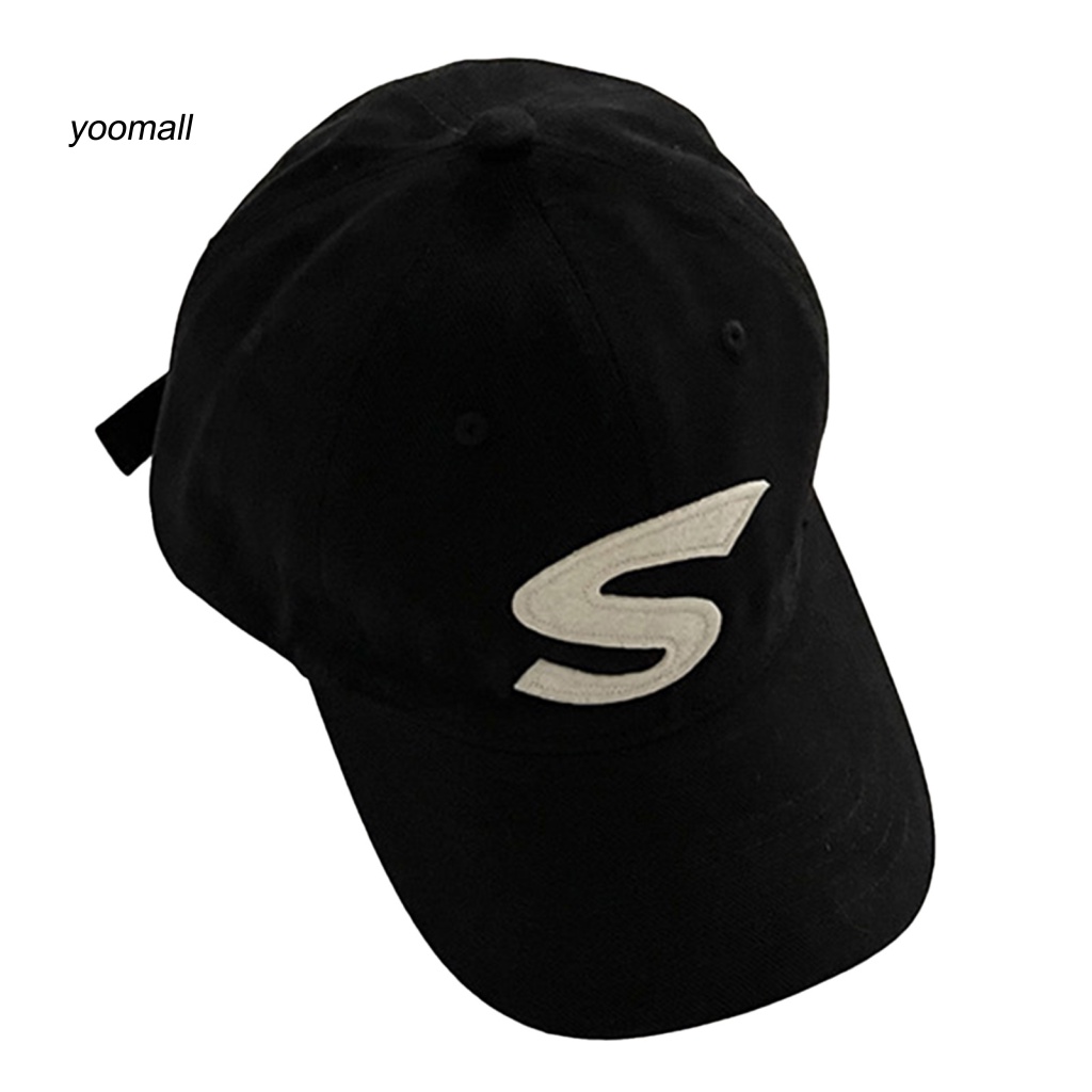 Mũ Lưỡi Trai Màu Trơn Thêu Chữ Phong Cách Hip Hop Thoáng Khí Chống Tia UV Màu Sắc Đơn Giản Dành Cho Nam Và Nữ