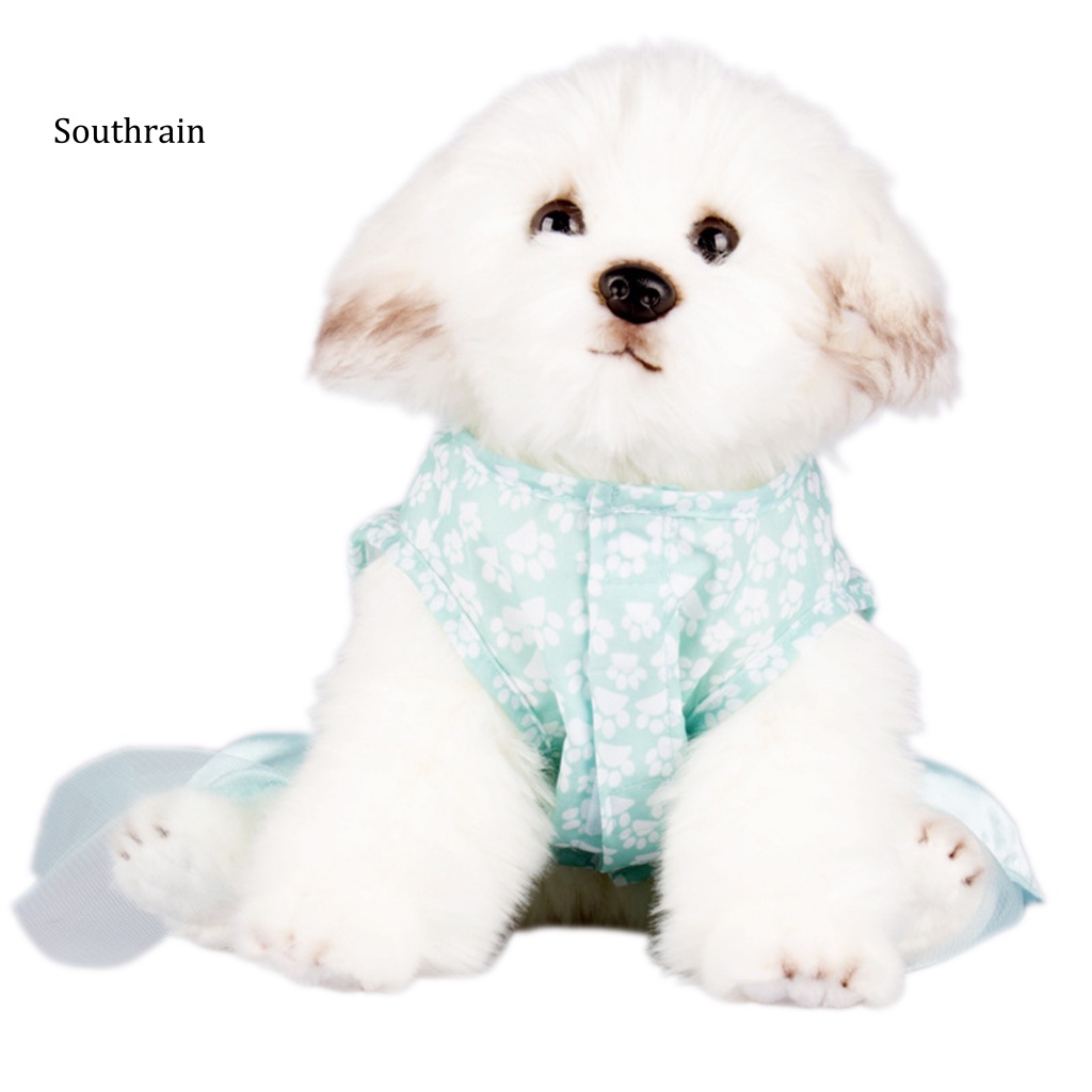 Đầm Bằng Polyester Thoáng Khí Thoải Mái In Họa Tiết Tinh Tế Thời Trang Mùa Hè Cho Thú Cưng