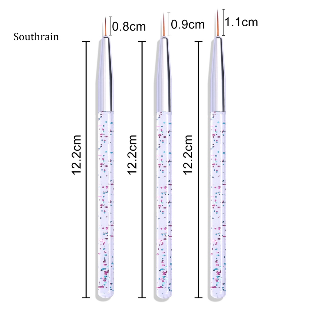 Set 3 Bút Vẽ Trang Trí Móng Tay Nghệ Thuật DIY Siêu Mỏng Nhiều Màu Sắc