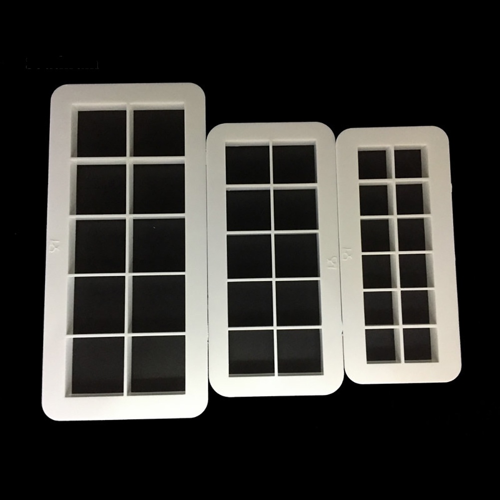 Set 3 Khuôn Cắt Bánh Hình Vuông Bằng Nhựa Tiện Dụng
