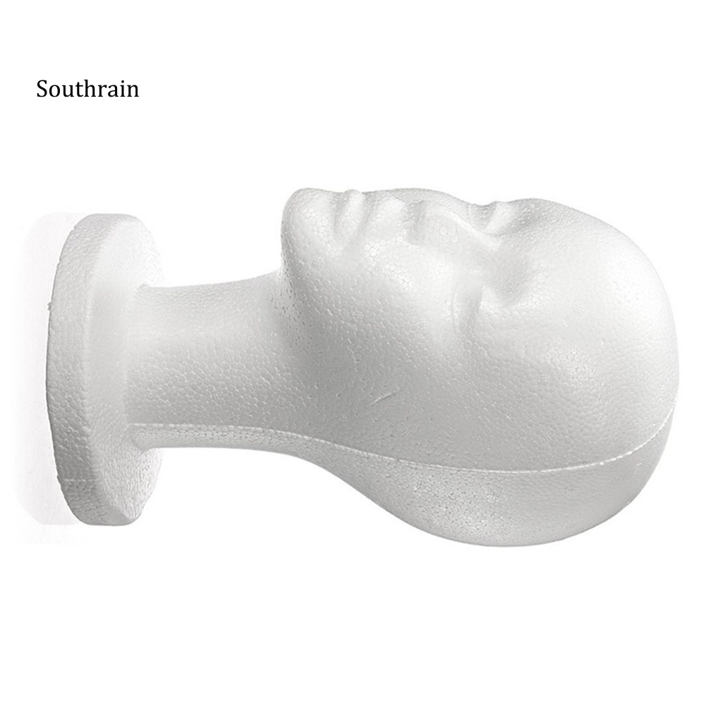 Mô Hình Đầu Ma Nơ Canh Nữ Màu Trắng Bằng Xốp Trưng Bày Tóc Giả Thời Trang